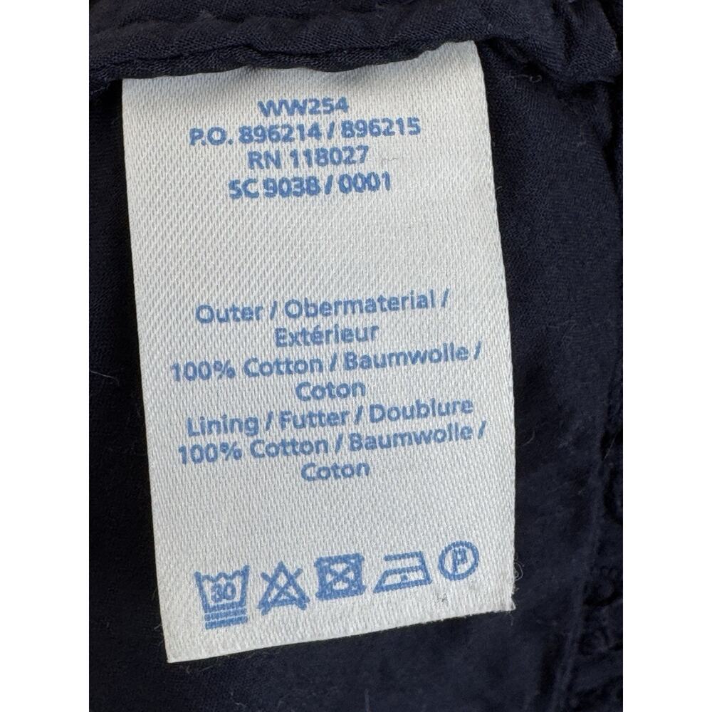 Boden Navy Eyelet Sleeveless Collared Button Belted Modest Preppy US 2R Knee - Picture 8 of 9